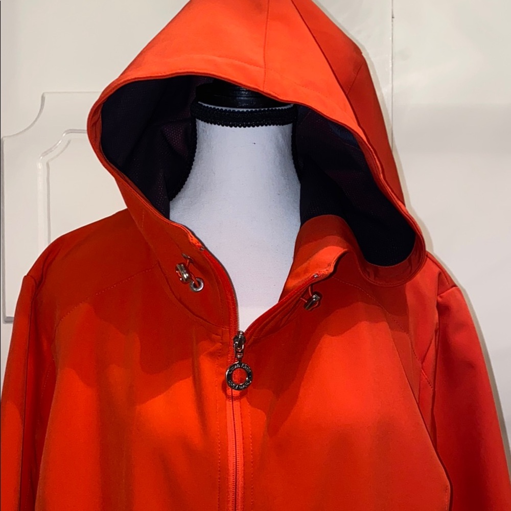 Awesome Calvin Klein Red/Orange Hood Water Wind Resistant Sz XL LAST CALL